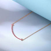 BIG SMILE PEDANT PINK DIAMOND NECKLACE