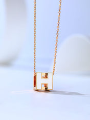 H CAGE PINK GOLD NECKLACE