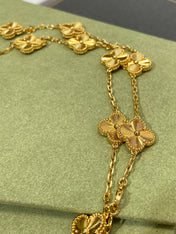 CLOVER 20 MOTIF GOLD 86CM NECKLACE