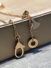 DREAM MALACHITE DIAMOND PAVED PINK GOLD NECKLACE