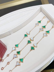 DREAM MOP AND MALACHITE BRACELET PINK GOLD