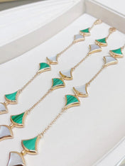 DREAM MOP AND MALACHITE BRACELET PINK GOLD