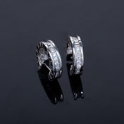 ZERO 1 MINI SILVER DIAMOND EARRINGS