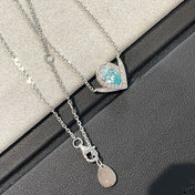 JOSEPHINE BLUE DIAMOND SILVER NECKLACE