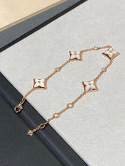 STAR 4 MOTIF MOP DIAMOND PINK GOLD BRACELET