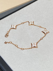 STAR 4 MOTIF MOP DIAMOND PINK GOLD BRACELET