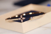 LV IDYLLE GOLD OPEN BRACELET DIAMOND PAVED