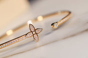 LV IDYLLE GOLD OPEN BRACELET DIAMOND PAVED