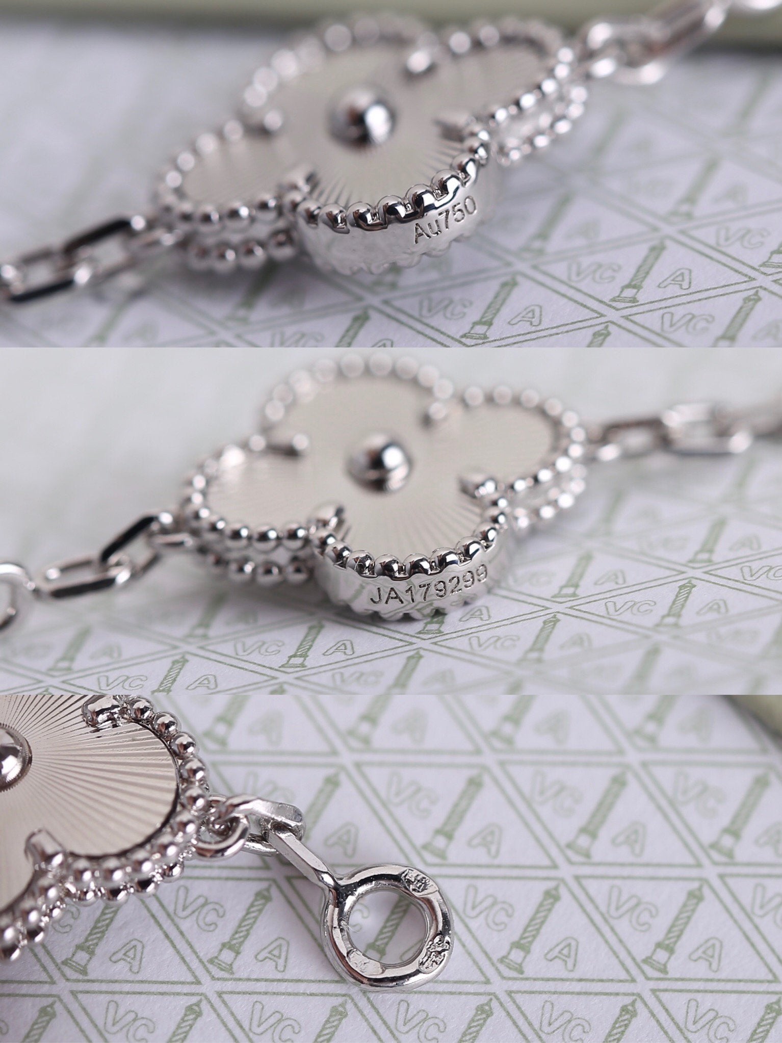 CLOVER 5 MOTIF SILVER BRACELET