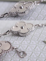 CLOVER 5 MOTIF SILVER BRACELET