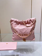 CC HOBO BAG 22 PINK LAMBSKIN GOLD HARDWARE