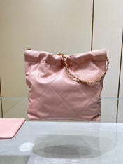 CC HOBO BAG 22 PINK LAMBSKIN GOLD HARDWARE