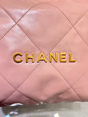 CC HOBO BAG 22 PINK LAMBSKIN GOLD HARDWARE