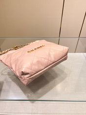 CC HOBO BAG 22 PINK LAMBSKIN GOLD HARDWARE