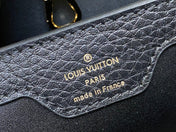 CAPUCINES MM 31 BLACK TAURILLON GOLD HARDWARE