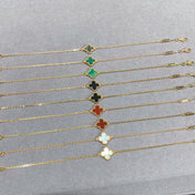 CLOVER 1 MOTIF PINK GOLD BRACELET