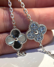 CLOVER 5 MOTIF SILVER DIAMOND BRACELET