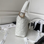 CC HOBO 28CM WHITE LAMBSKIN GOLD HARDWARE