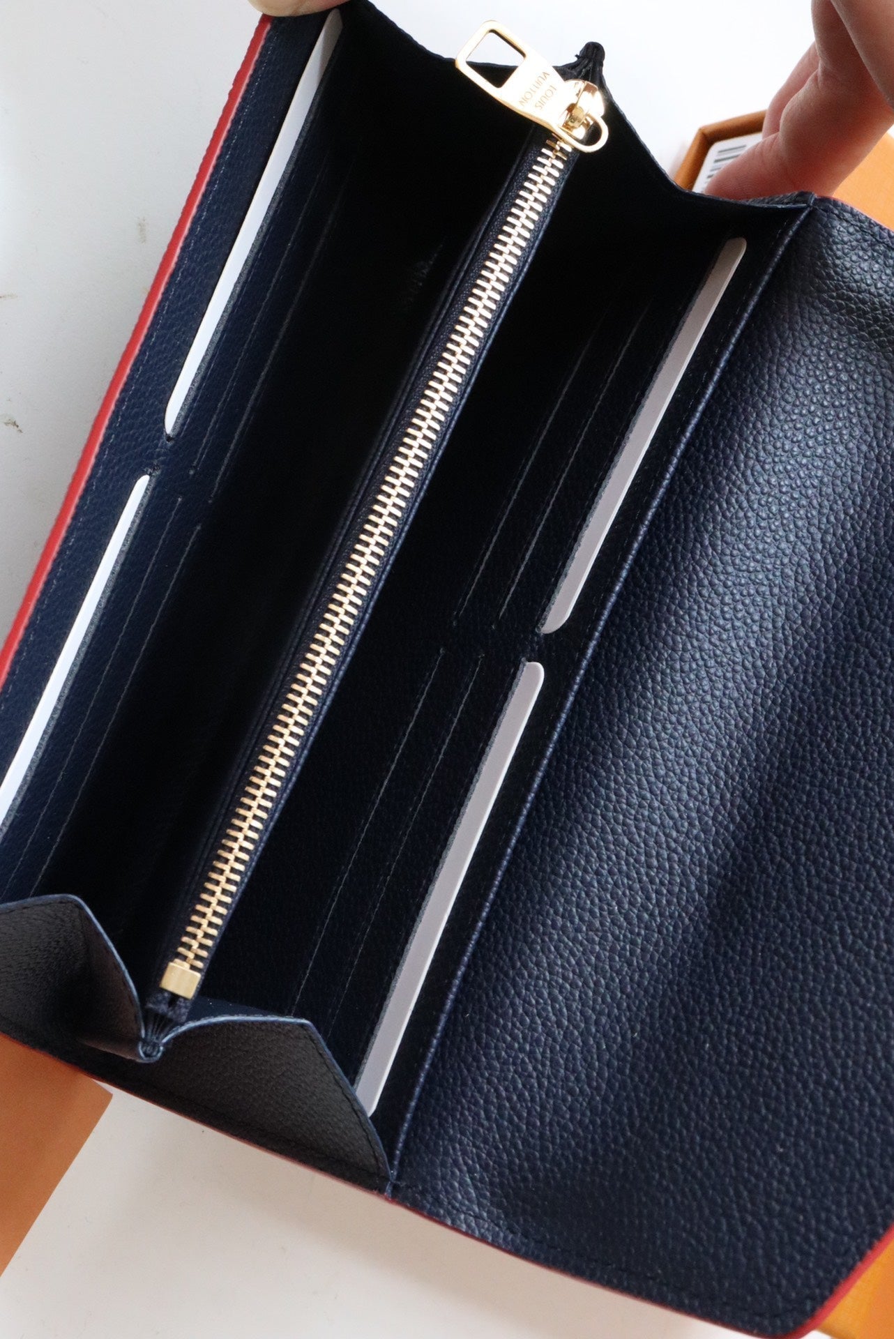 LV SARAH WALLET MONOGRAM EMPREINTE LEATHER 19CM DARK BLUE RED