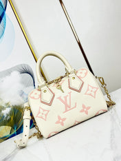 SPEEDY 20.5 WHITE PINK MONOGRAM CANVAS