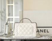 CC WOC 19 WHITE LAMBSKIN SILVER HARDWARE