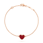 HEART CARNELIAN PINK GOLD BRACELET