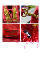 PRA GALLERIA 32 BAG IN CHERRY RED SAFFIANO LEATHER