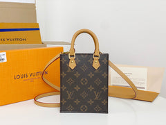 LV MINI TOTE BAG 17 IN BROWN MONOGRAM COATED CANVAS