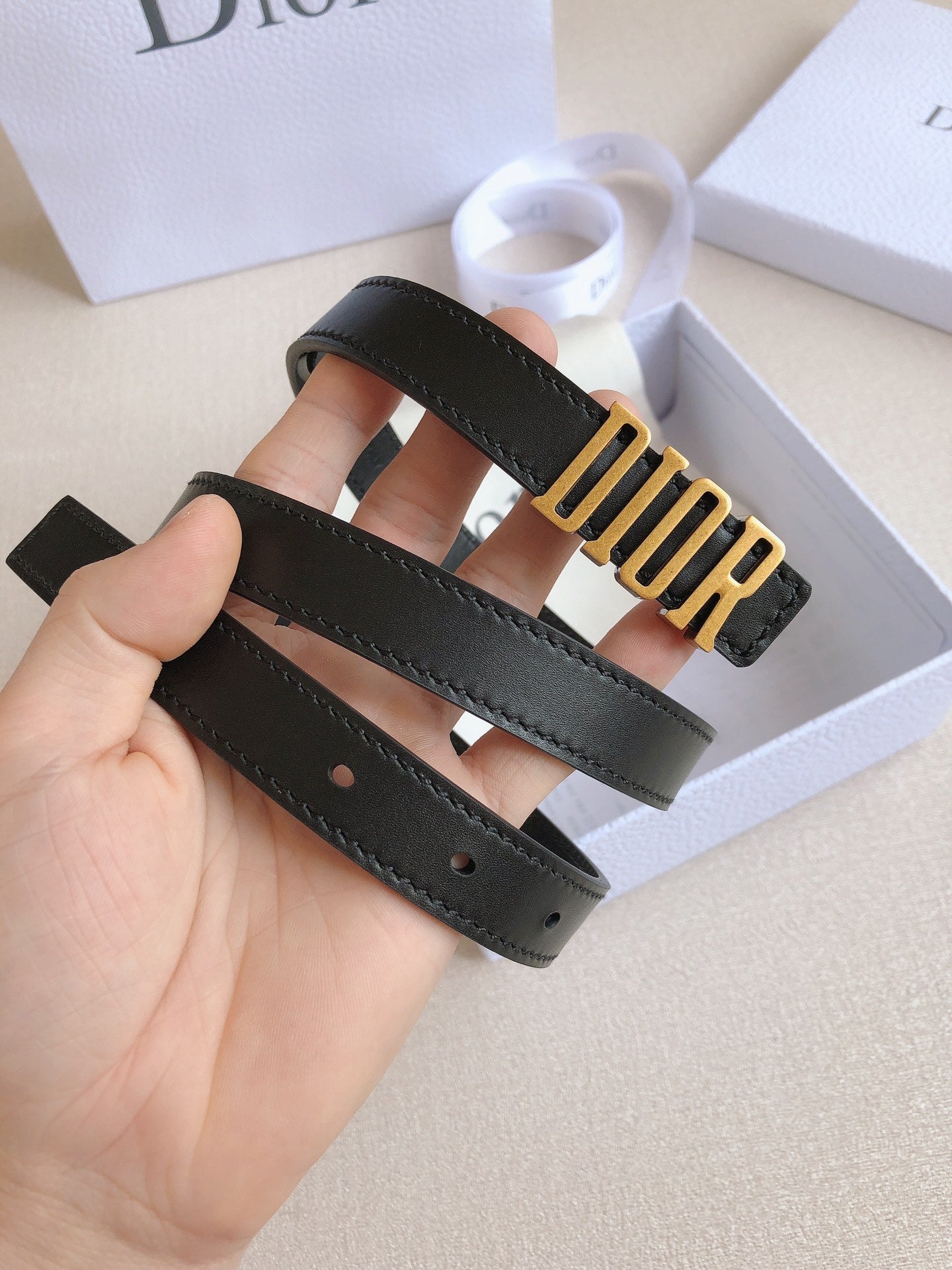 DIOR 25S BELT 20 MM IN BLACK CALFSKIN 613178