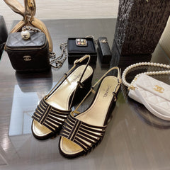 SLINGBACKS SANDAL IN BLACK SUEDE