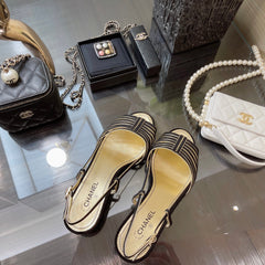 SLINGBACKS SANDAL IN BLACK SUEDE