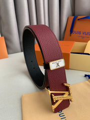 LV 25S BELT 38 MM IN DARK RED CALFSKIN 593214