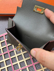 HM Kelly Pocket 13.5 Dark Grey Epsom Ghw