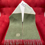 SCARF 180 CM IN BASIL GREEN MIX WHITE WOOL 409995