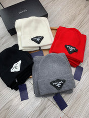 SET SCARF AND HAT IN MOUSE GRAY WOOL AND RABBIT FUR 386078