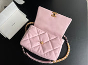 19 FLAP BAG 30 PINK GOATSKIN