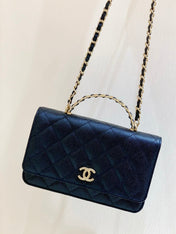 CHANEL 25S BLACK BAG IN 19 CAVIAR LEATHER