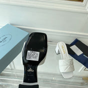 PRA QUILTED NAPPA HEELED SANDALS WHITE LAMBSKIN