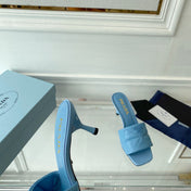 PRA QUILTED HIGH HEELS SANDALS 65 SKY LAMBSKIN