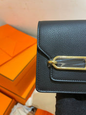 HM RoulisSlim Wallet 12.7 Black Calfskin