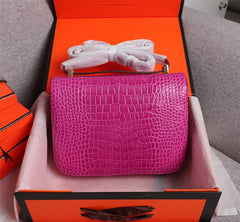 HM CONSTANCE 23 BARBIE PINK ALLIGATOR SILVER HARDWARE (MADE-TO-ODER)