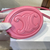 OVAL PURSE BAG 16 IN ROUGE PINK CALFSKIN