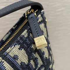 CD BUCKLE SHOULDER BAG 22 IN BLUE MONOGRAM OBLIQUE JACQUARD