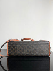 TRIOMPHE CABAS 35 BLACK CALFSKIN TOTE