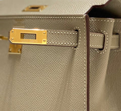 KELLY MINI 20 BAG IN TAN BROWN CALFSKIN WITH GOLD HARDWARE