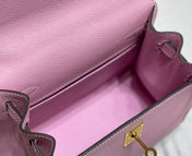 KELLY MINI 20 BAG IN BABY PINK CALFSKIN WITH GOLD HARDWARE