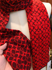 KNIT CASHMERE SCARF GARNET RED MIX BLACK 619590