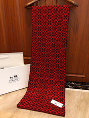 KNIT CASHMERE SCARF GARNET RED MIX BLACK 619590