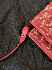 PLUMET POCKET WALLET 20 IN CLASSIC RED GOYARDINE CANVAS AND LAMBSKIN TRIM