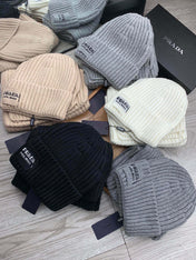 SET SCARF AND HAT IN DOVE GRAY WOOL AND RABBIT FUR 388993